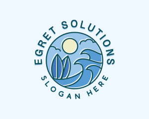 Surfing Ocean Waves Logo