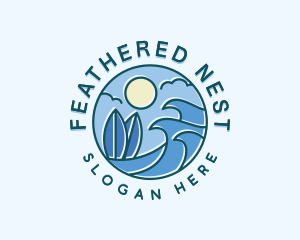 Surfing Ocean Waves Logo
