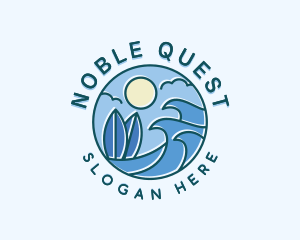 Surfing Ocean Waves Logo