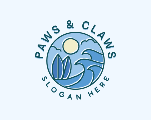 Surfing Ocean Waves Logo