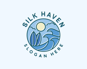 Surfing Ocean Waves Logo