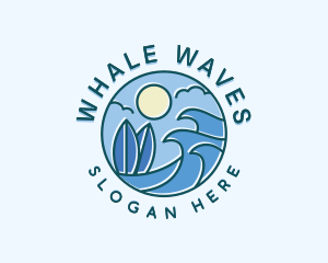 Surfing Ocean Waves logo design