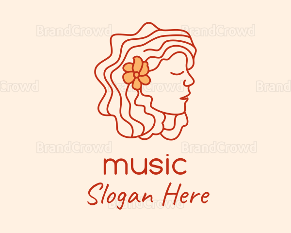 Beautiful Flower Lady Salon Logo