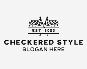 Checkered - Pit Stop Racing Flag logo design
