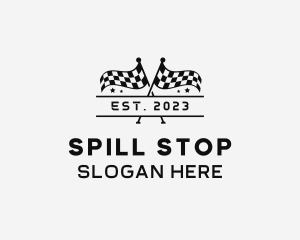 Pit Stop Racing Flag logo design