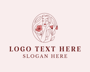 Boutique - Elegant Floral Woman Face logo design