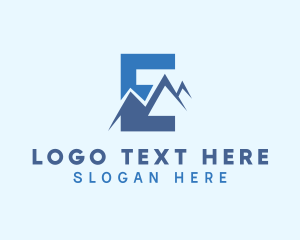 Travel - Himalayas Mountain Letter E logo design