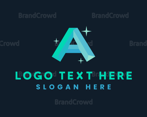 Shiny Gem Letter A Logo