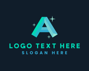 Treasure - Shiny Gem Letter A logo design