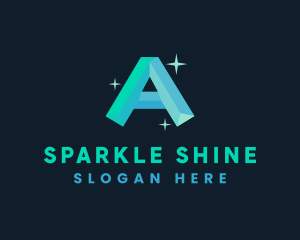 Twinkle - Shiny Gem Letter A logo design