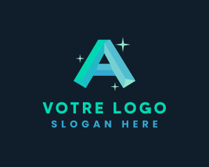 Crystal - Shiny Gem Letter A logo design