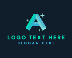 Stone - Shiny Gem Letter A logo design