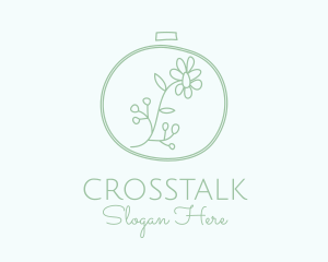 Green Flower Embroidery  Logo
