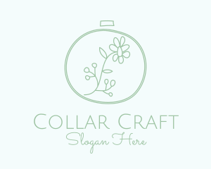 Green Flower Embroidery  logo design