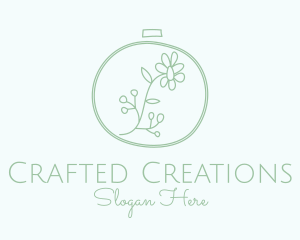 Green Flower Embroidery  logo design