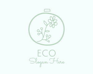 Fabric - Green Flower Embroidery logo design