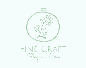 Green Flower Embroidery  logo design