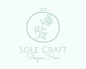 Green Flower Embroidery  logo design