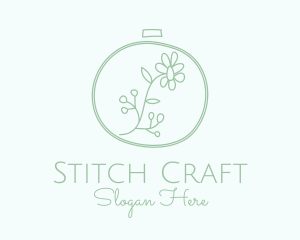 Embroidery - Green Flower Embroidery logo design