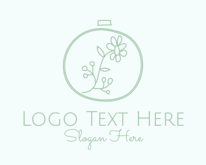 Green Flower Embroidery  Logo