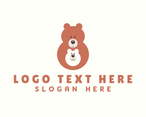 Preschool - Cute Bear & Cub logo design