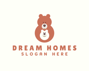 Baby Store - Cute Bear & Cub logo design