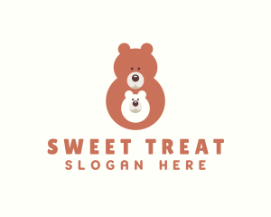 Cute Bear & Cub logo design