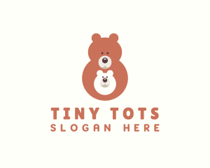 Cute Bear & Cub logo design