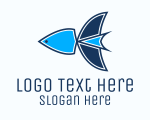 Blue Geometric Fish  Logo