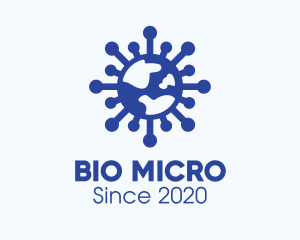 Microbiology - Blue Global Virus Pandemic logo design