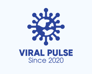 Virus - Blue Global Virus Pandemic logo design