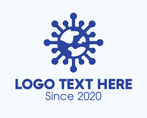 World - Blue Global Virus Pandemic logo design