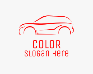 Auto Garage - Red SUV Vehicle logo design