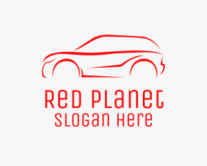 Red SUV Vehicle  logo design