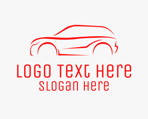 Driving School - Red SUV Vehicle logo design