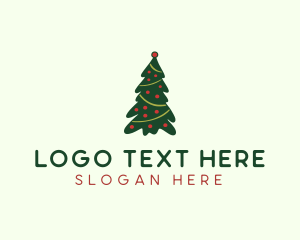 Xmas - Decorative Pine Tree logo design