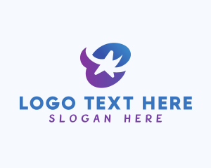 Negative Space - Modern Star Letter E logo design