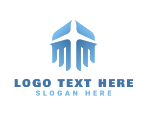 Gradient - Blue Airplane Logistics logo design