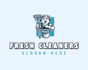 Sanitation Cleaner Bear logo design