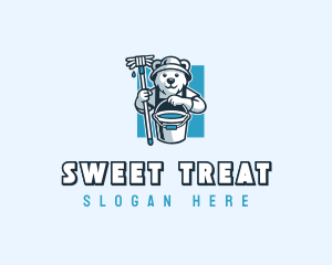 Sanitation Cleaner Bear logo design