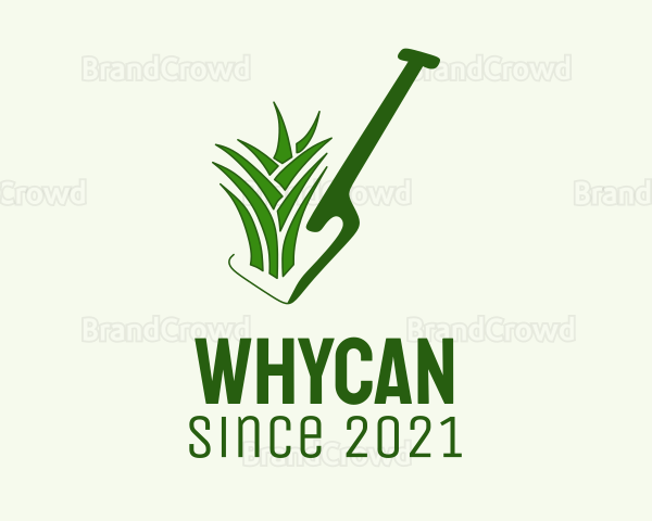 Lawn Grass Shovel Logo