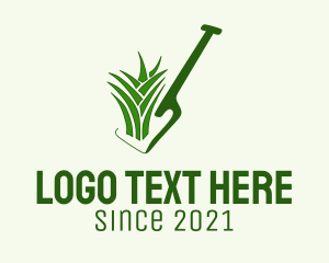 Nature - Lawn Grass Shovel logo design