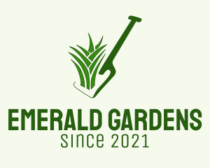 Lawn Grass Shovel  logo design