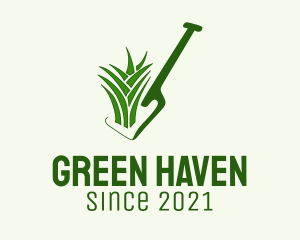 Lawn Grass Shovel  logo design