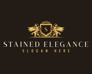 Luxury Pegasus Crest logo design