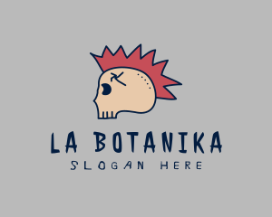 Punk Mohawk Skull Logo
