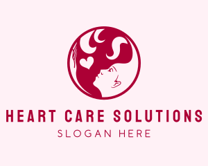 Romantic Woman Heart logo design