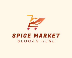 Grocery Market Cart logo design