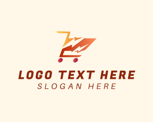 Trolley - Grocery Market Cart logo design