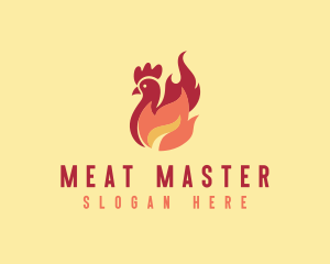 Chicken BBQ Flame Grill logo design